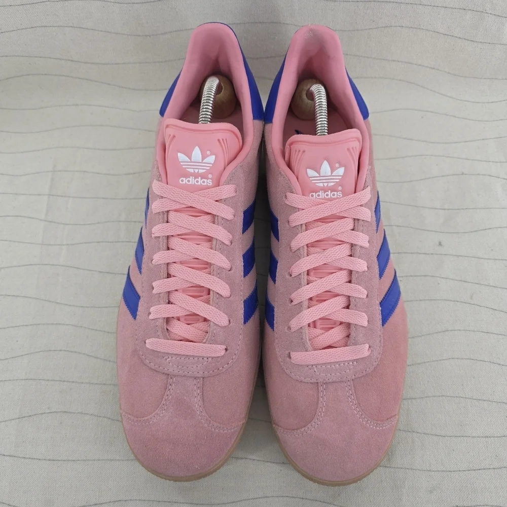 Adidas Mens Originals Gazelle Semi Pink Spark Lucid Blue Shoes JI2077 Size 10.5